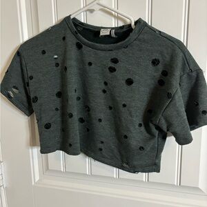 Very Short Crop Top with Holes